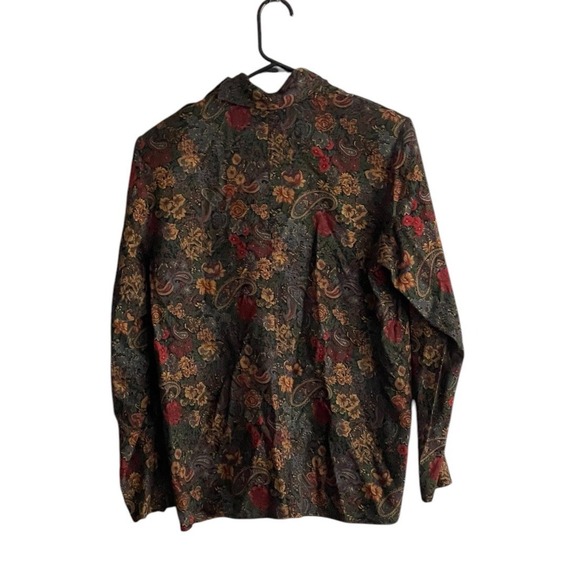 Vintage Talbots Blouse Sz 6 Wool Blend Paisley Floral Top Old Money  Retro - Picture 2 of 6